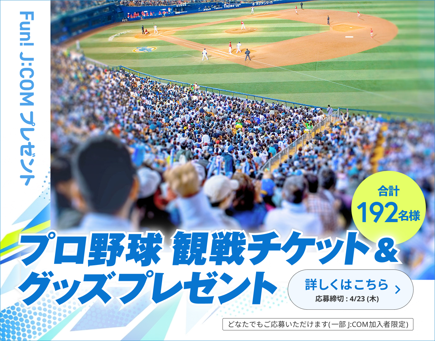プロ野球観戦チケットプレゼント