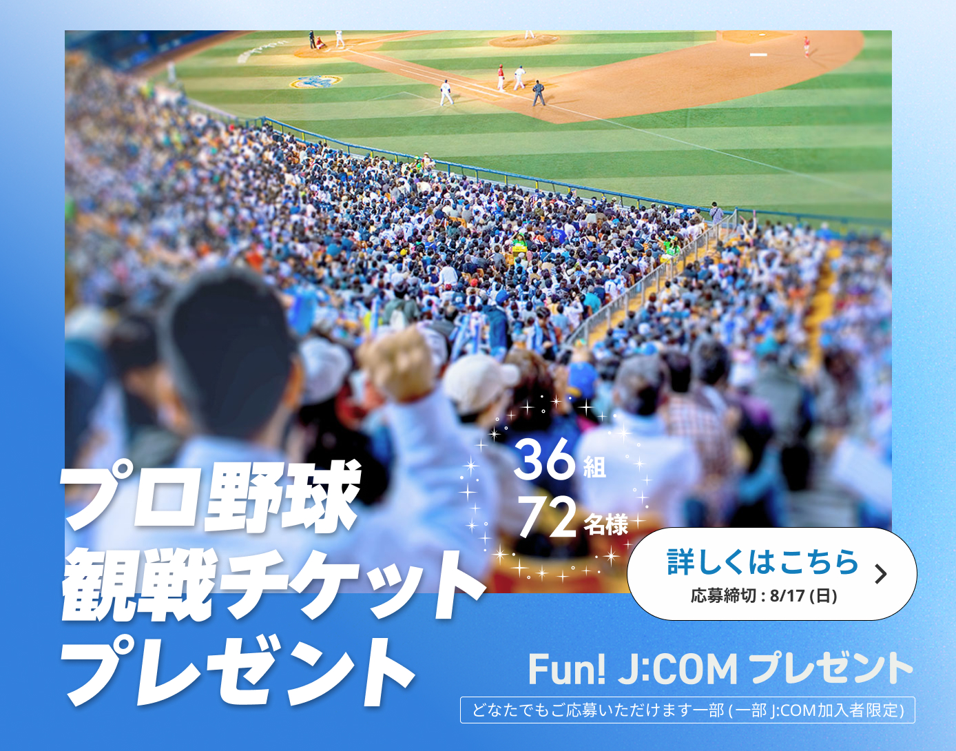 プロ野球観戦チケットプレゼント